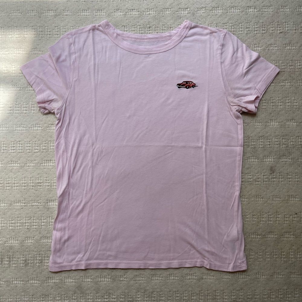 Aritzia Sunday Best Light Pink Racecar Embroidered T-Shirt - Size M